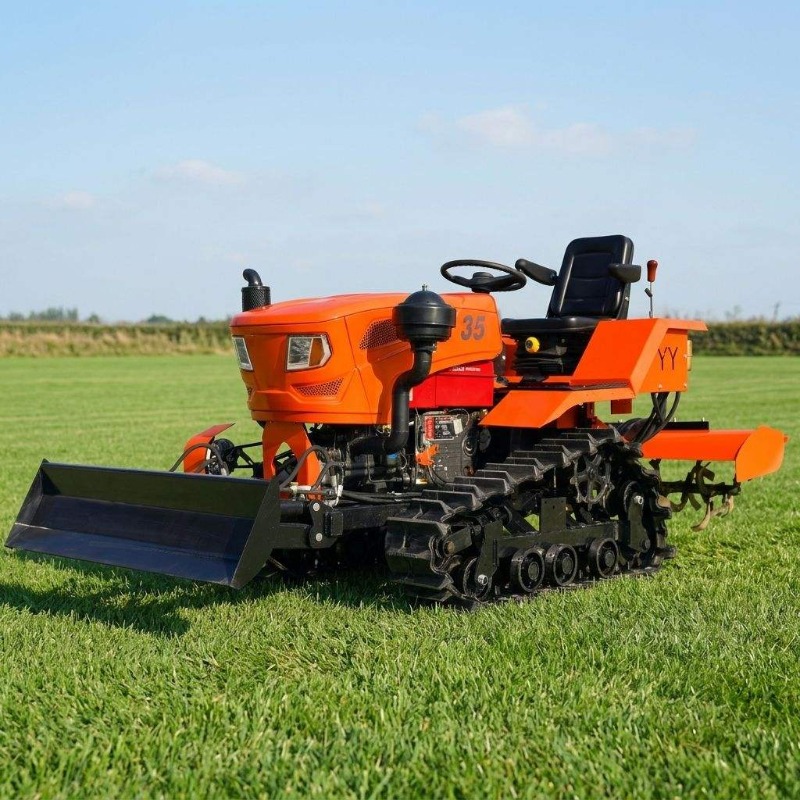 Farming Agriculture Equipment - Trattore Cingolato 4WD con Fresa Rotante